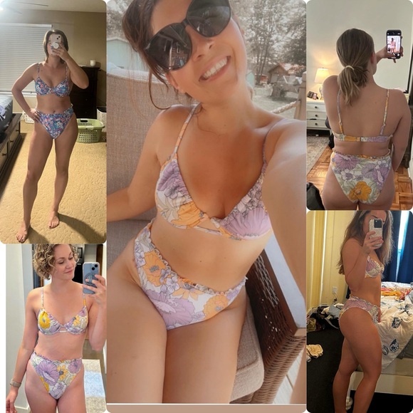 NWT Women's 2-Piece Swim Top & High Waist Bikini Bottoms Swimsuit set SIZE SMALL - Picture 5 of 17